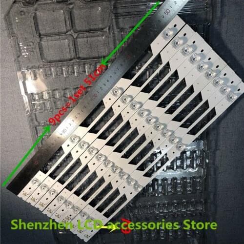 9pcs=1set FOR TCL L55P1S-FLCD TV backlight bar 4C-LB5504-HR3 HR4 55HR330M04A2 V0 4Leds 6V 51CM 100%NEW