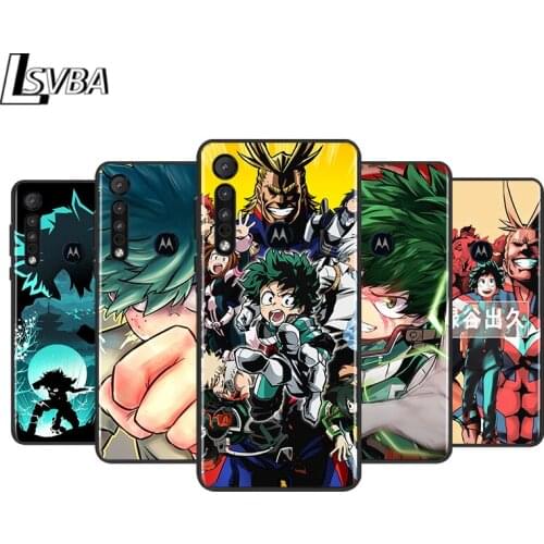 My Hero Academia Anime for Motorola G9 G8 G E7 E6 One Play Marco Hyper Fusion Stylus Power Edge Plus Black Phone Case