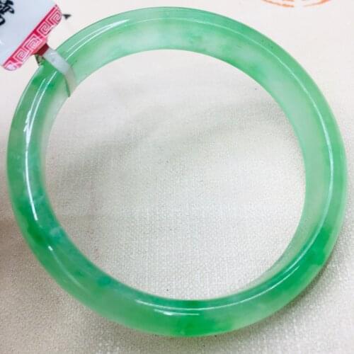 Natural Burmese Emerald Noble 52-62mm Ice Apple Green Bracelet Female Princess Jade Bracelet Send A Certificate