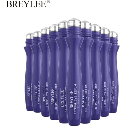 BREYLEE10pcs Retinol Eye Serum Remove Wrinkle Fine LinesFirming Anti-Aging Massage EyesRoller Moisturizing Lifting SkinCareCream