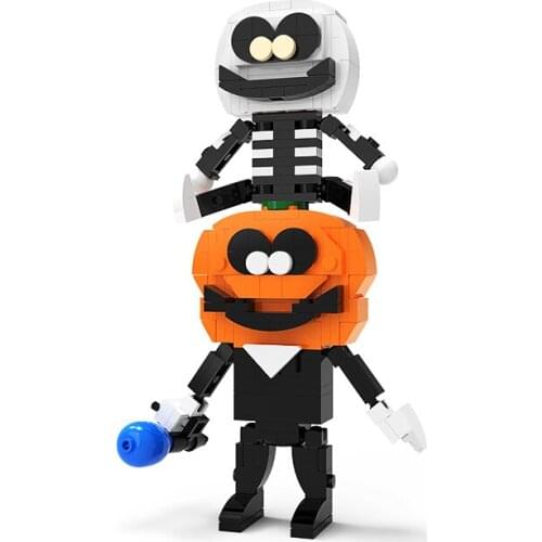 Buildmoc Game Halloween Skid and Pump Figures 223PCS Bricks MOC Model Building Blocks Toys for Children Toy Kid Gifts