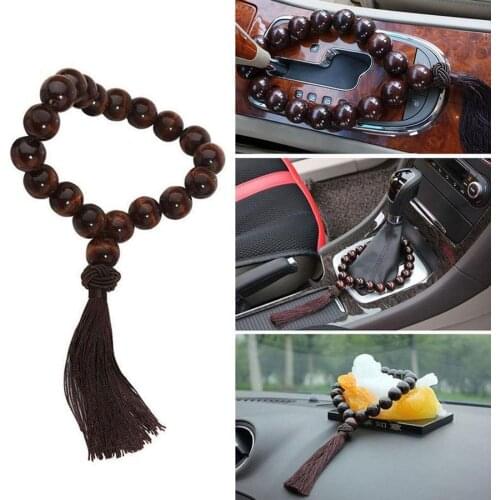 Wood Buddha Beads Car Ornament Interior Accessories Car Gear Shift Decoration 20mm Rearview Mirror Hanging Pendant