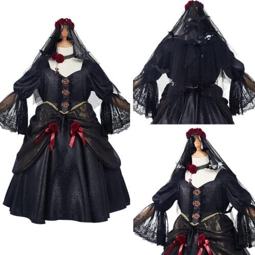 Kids Children Girls Vampire Bride Cosplay Costume Dress Outfits Halloween Carnival Suit