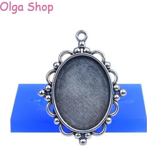 OYL072 55.5mm Oval Lace Mirror Frame Silicone Push Mold - Picture Frame Silicone Mold Cake Decorating, Sugarcraft, Clay