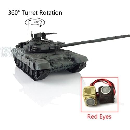 Heng Long 1/16 Green 7.0 Plastic Russia T90 Remote Controlled Tank 3938 W/ 360° Turret Red Eyes TH17876-SMT4