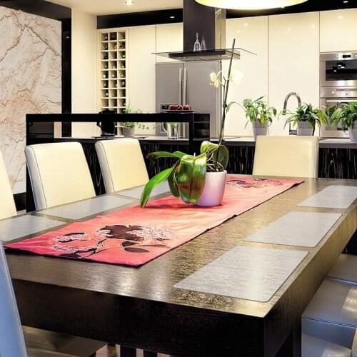 Hot 6 Pieces Plastic Placemats Table Mats Heat Resistant Placemats Dining Mats for Table, Dining, Kitchen