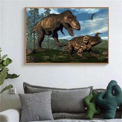 Canvas Painting Posters and Prints Home Decoration Wall Art Dinosaurs Animal Pictures For Living Room HD Prints Kids' Room Decor