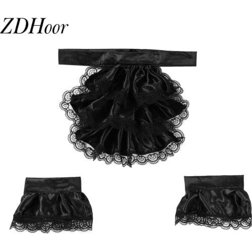 Kids Adults Colonial Pirate Costumes Fancy Cosplay Lace Jabot Collar with Cuffs Set Clubwear Exotic Vampire Apparel Accessories
