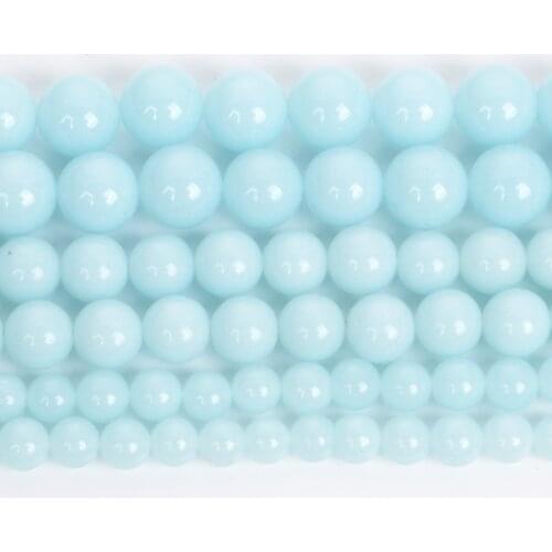 Light Blue Luminous Glowing Natural Stone Beads Round Beads For Jewelry Making DIY Bracelets Necklace Accessories Beads 6/8/10MM