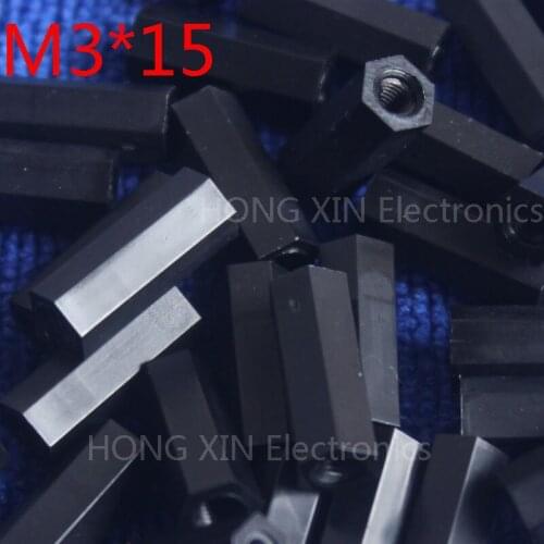 M3*15 15mm 1 pcs black nylon Black Nylon Hex Female-Female Standoff Spacer Threaded Hexagonal Spacer Standoff Spacer brand new