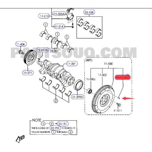 Flywheel positioning pin for Mazd a 3 OEM：99233-0822