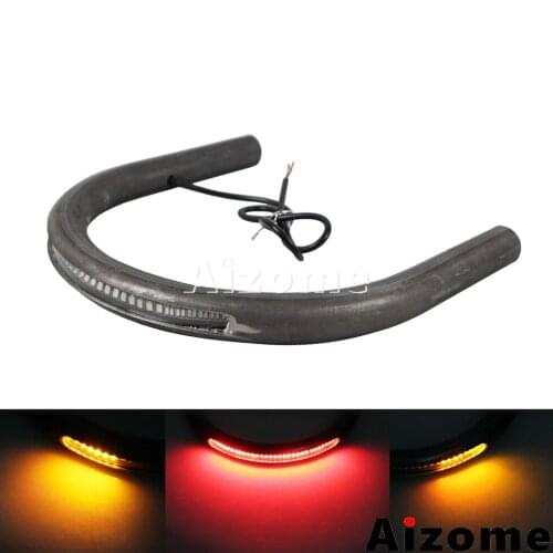 Motorcycle Flat Seat Rear Steel Frame LED Turn Signal Lamp Running Tail Light Seat Loop Hoop For Honda Yamaha Suzuki Kawasaki