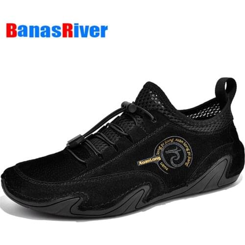 NEW Gesigner Shoes Mens Leather Mesh Summer Breathable Lace-up Casual Sneakers Classic Chunky Walking Business Handmade Outdoor
