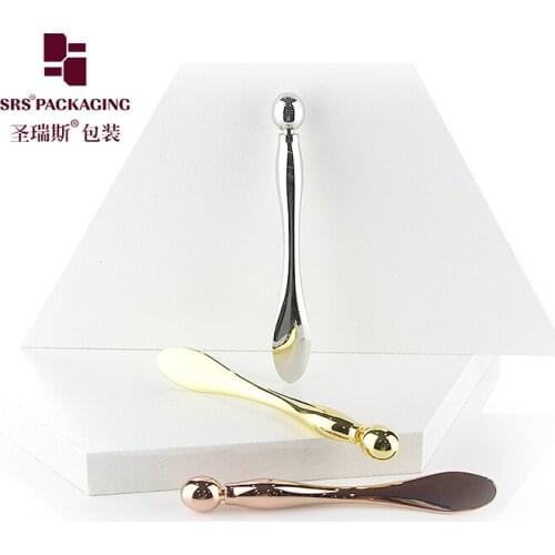 Wholesale good quality Unique rose gold silver and gold cosmetic 100mm long metal cream spatula