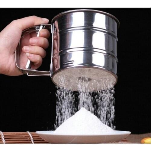 Excellent Quality Stainless Steel Mesh Flour Sieve Wildly Use Baking Lcing Sugar Cup Shape Powder Sifter Desserts Supplies