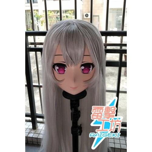 RAIGEKI MAKS 03) Resin 3/4 Head Female/Girl Kigurumi Anime Cosplay Masks Crossdress Japan Role Lolita Crossdresser DOLL BJD Cos