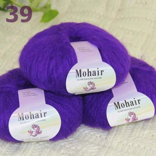 Sale New 3BallsX25g Luxury Soft Mohair Warm Wrap Shawl Hand Knit Crochet Yarn 291-39 RoyalPurple