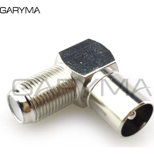F Female Jack to TV Male Plug 90 Degree Right Angle TV Aerial Cable RF Coaxial Coax Connector