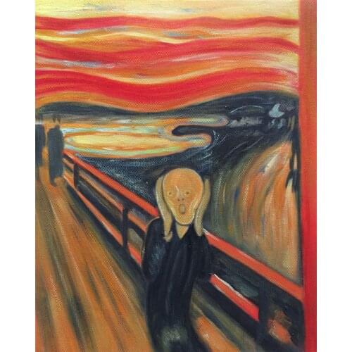 Handpainted Abstract Oil Painting on Canvas - The Scream, Edvard Munch Painting for Wall Decoration Vertical Frameless
