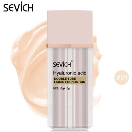 Sevich 3 Colors Double Tube Liquid Foundation BB Cream Face Base Makeup Natural Color Concealer Whitening Lasting Primer Makeup