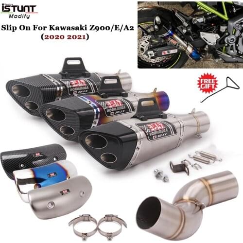 Slip On For Kawasaki Z900 Z900E Z900 A2 2020 2021 Motorcycle Exhaust Escape Modified Middle Link Pipe 51mm Yoshimura Muffler