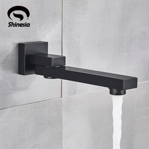 Shinesia Shower Faucet Spout Wall Mounted Brass Faucet Accessory Bathroom Replace Tub Basin Faucet Spout Without Handle
