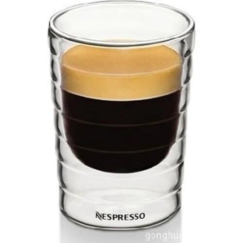 Nespresso 6PCS/Lot Double Wall Coffee Glass Mug Cup After Tea Drinking Cup 85ml, 150ml, 350ml