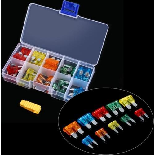 Car-Styling 50pcs Assortment 5A 10A 15A 20A 30A Car Blade Fuse With Clip Auto Standard Mini Fuse Boat Motorcycle Fuse