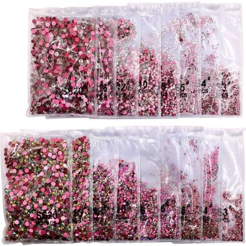 Size ss3~ss30 Crystal AB/Clear FlatBack Non Hot Fix Strass Sewing & Fabric Garment Rhinestone Nail Art Stone