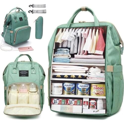 Waterproof Mummy Diaper Bag backpack Maternity Bag Baby Diaper Bags With USB Interface Maternity Bag For Stroller