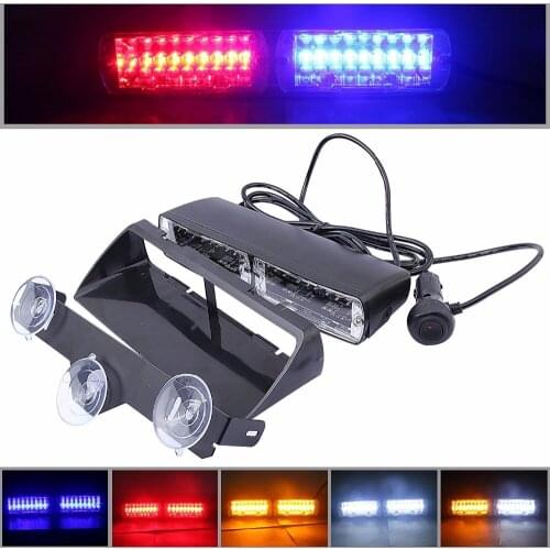 48W Windshield Led Strobe Light S2 Viper Car Flash Signal Emergency Fireman Police Beacon Warning Light Red Blue Amber White