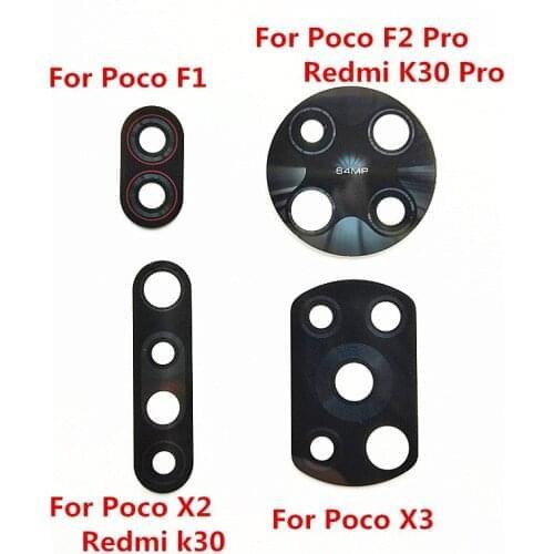 100pcs/Lot For Xiaomi Redmi K30 Pro / Poco X2 / Poco Pocophone F2 Pro F1 / Poco X3 NFC Back Camera Glass Lens Replacement Parts