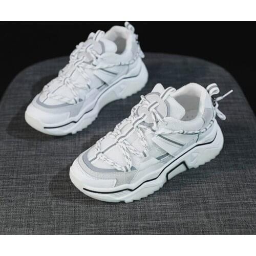 Sneakers women Shoes Comfy Breathable Mesh Trainers Chunky Heels Womens Platform Sneakers Women Casual Female Shoes R1-86