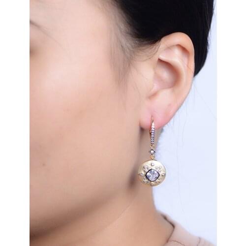 Silvology 925 Sterling Silver Zircon Leopard Earrings Round French Palace Luxurious Drop Earrings for Women Silver 925 Jewelry