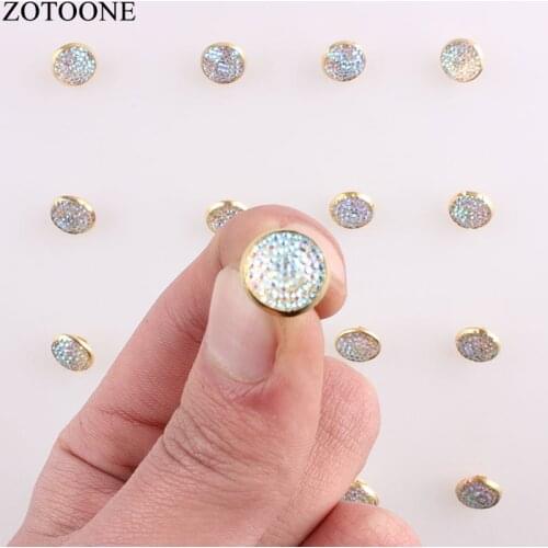 ZOTOONE Metal Crystal Jeans Buttons Handmade Noel Accessories Scrapbooking for Coat DIY Craft Decoration Button E