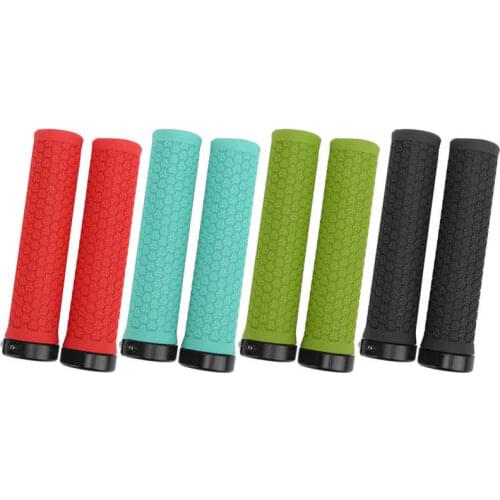 1 Pair Bicycle Handlebar Grips Cover ZTTO Mountain Bike Handlebar Single Locking Grips Bicycle Shock Absorbing Rubber Grips