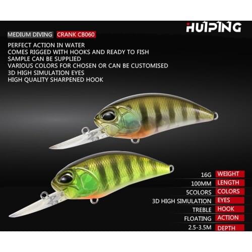 1PC 100mm 16g Fishing Lures Crankbait Tackle Plastic Hard Bait