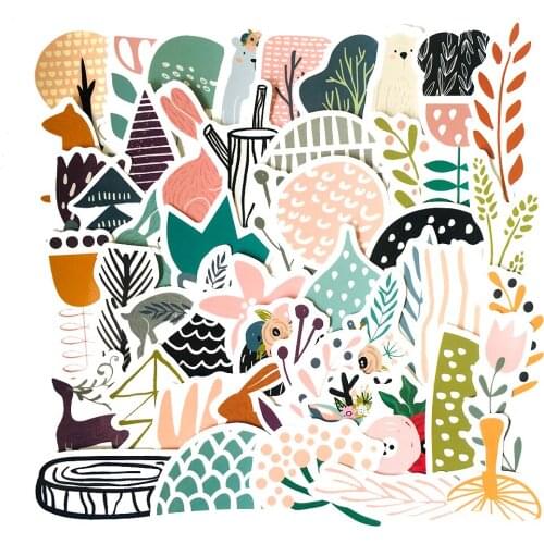 50pcs Nordic Style Vsco Girls Sticker Natural Green Plants Decor Laptop Suitcase Guitar Scrapbooking Kids Classic Toy Stickers