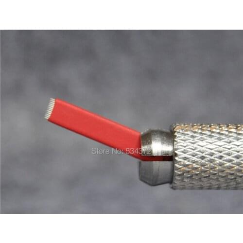 12P Flat Microblading Needles Permanent Makeup Manual Eyebrow Blade Needles For 3D Embroidery Manual Tattoo Pen