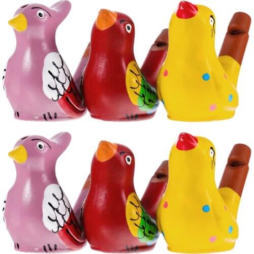STOBOK 6Pcs Ceramic Bird Whistles Funny Water Whistle Noise Makers Kids Party Favors Gifts