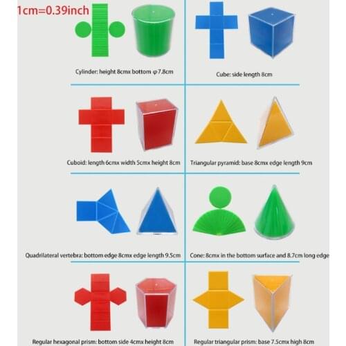 8pcs Geometric Model Disassemble Cube Cylinder Cone Toy Math Resources Learning Dropship