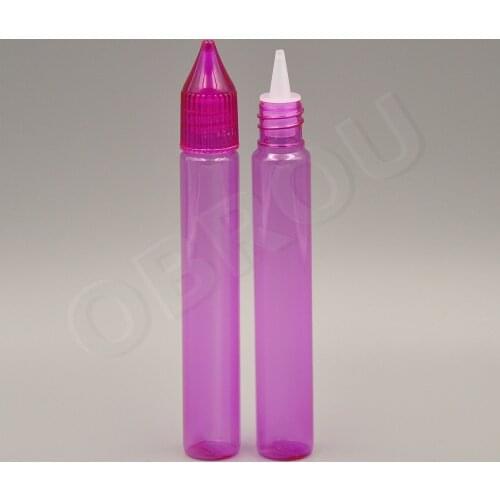 Free shipping 10pcs PET Empty Pen Style 15ml Bottle Plastic Dropper Bottle with Colorful Caps and Long Tip
