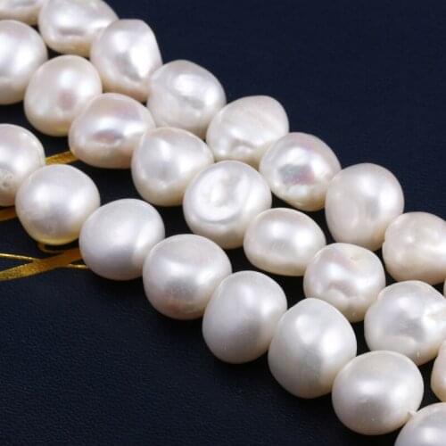 Natural Freshwater Pearl Beads Potato Shape White Loose Beads for Necklace Bracelet Jewelry Making Women Gift Size 11-12mm