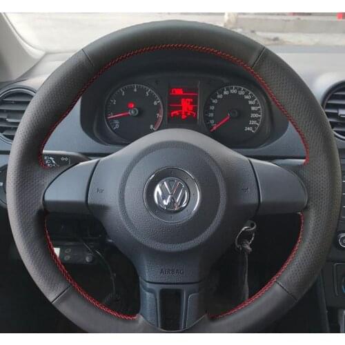 Sewing genuine leather car steering wheel cover Car accessories interior For Volkswagen Golf 6 Mk6 VW Polo Jetta Mk6 car-styling