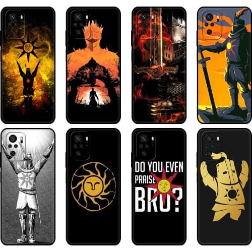 Black tpu Case For Xiaomi Redmi 9T Case Redmi Note 9T Note 10 5G 4G Pro 10S Case Praise the Sun Dark Souls