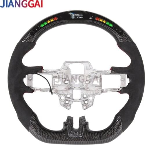 For Mustang Steering Wheel 2017-2020 Led Steering Flash Itlay Alcantara Racing Steering Wheel