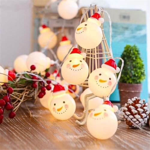 Battery-Operated Snowman Santa Claus LED Holiday Fairy Garlands Light String 1.5/3/6M Decoration Christmas Party Garden Room