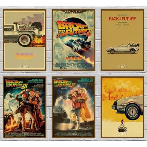 Back To The Future Classic Movie Posters Retro Kraft Paper Poster Vintage Home Bar Decor Wall Paiting Sticker 42X30cm