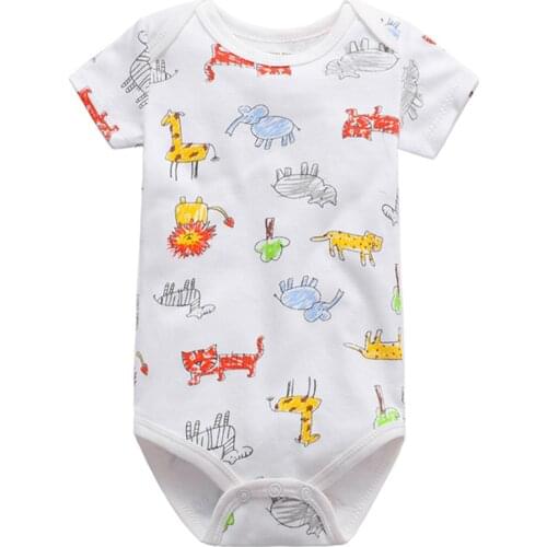 2020 New Baby Rompers Unisex Newborns Cotton Clothes Printed Summer Clothing Baby Boy Girls Short Sleeve Body Suits 0-2 Year