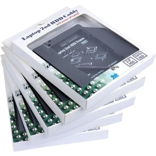 Brushed Metal 2nd HDD Caddy 12.7mm SATA 3.0 for 2.5'' SSD HDD Case Enclosure for Dell M15X M17X M18X Inspiron14 14Z 14R Optibay